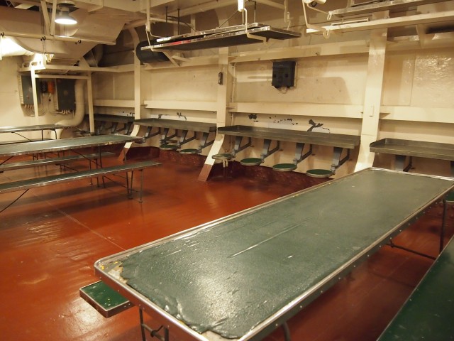 Dining area on the USS North Carolina